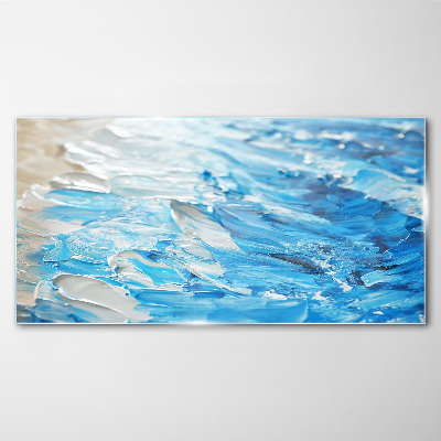 Tableau verre imprimé Des vagues aux nuances de bleu