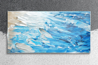 Tableau verre imprimé Des vagues aux nuances de bleu