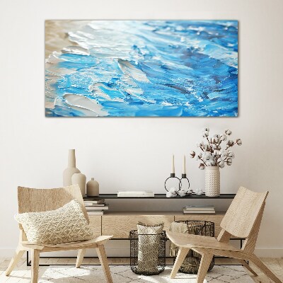 Tableau verre imprimé Des vagues aux nuances de bleu