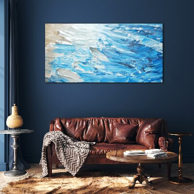 Tableau verre imprimé Des vagues aux nuances de bleu