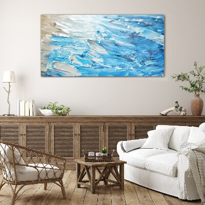 Tableau verre imprimé Des vagues aux nuances de bleu