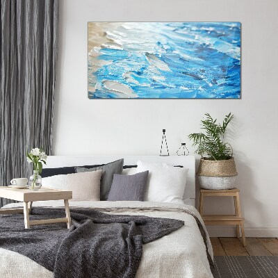 Tableau verre imprimé Des vagues aux nuances de bleu