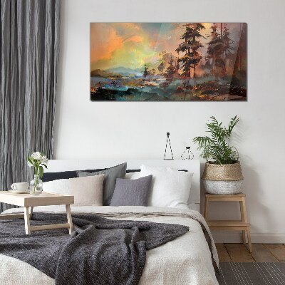 Tableau en verre Paysage de montagne mystérieux