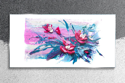 Tableau imprimé sur verre Une composition florale aux couleurs intenses