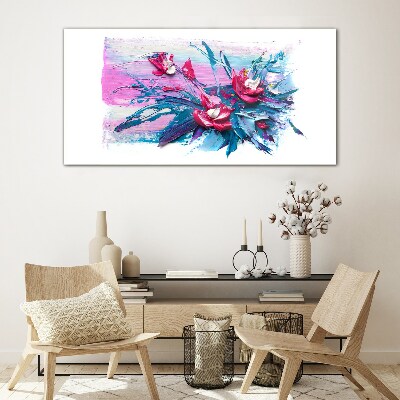 Tableau imprimé sur verre Une composition florale aux couleurs intenses