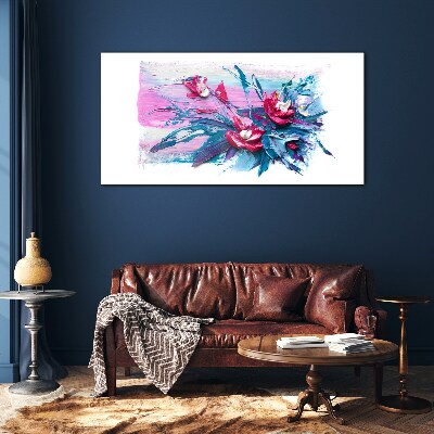 Tableau imprimé sur verre Une composition florale aux couleurs intenses