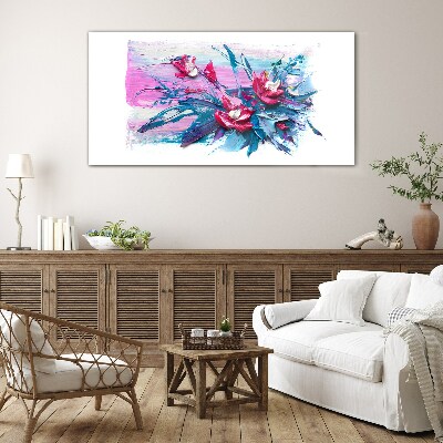 Tableau imprimé sur verre Une composition florale aux couleurs intenses