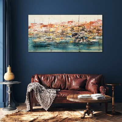 Tableau photo sur verre Paysages portuaires aux couleurs pastel