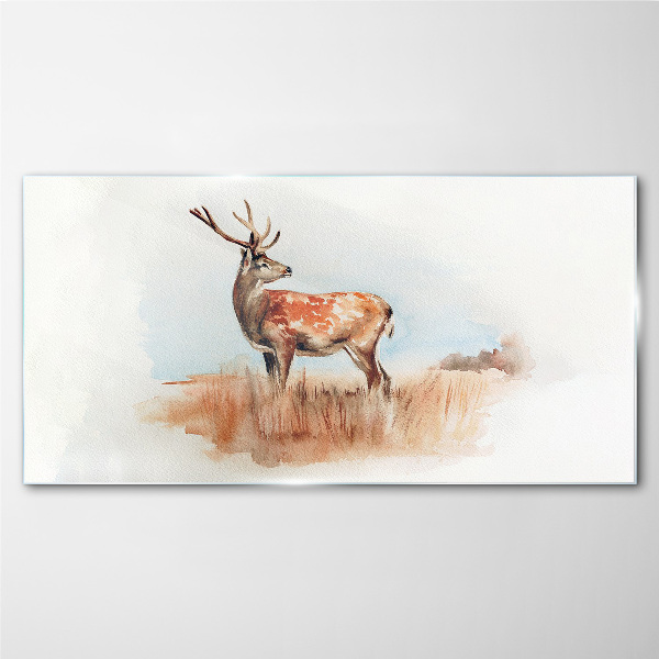 Tableau en verre Un cerf dans le pré