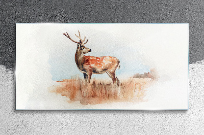 Tableau en verre Un cerf dans le pré