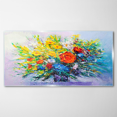 Tableau verre imprimé Une composition florale aux couleurs intenses