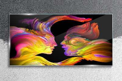 Tableau en verre Dialogue émotionnel en couleurs