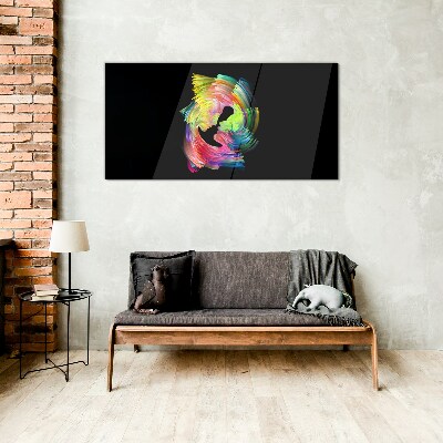 Tableau imprimé sur verre Regards colorés dans le noir
