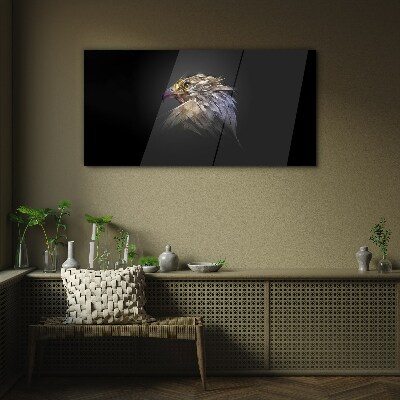 Tableau en verre Portrait d'un aigle sous une forme abstraite