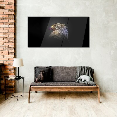 Tableau en verre Portrait d'un aigle sous une forme abstraite