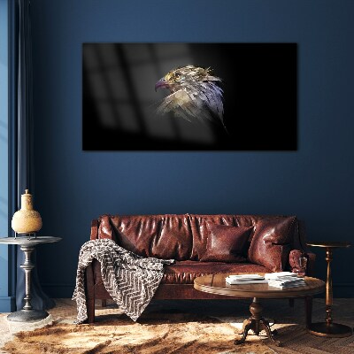 Tableau en verre Portrait d'un aigle sous une forme abstraite