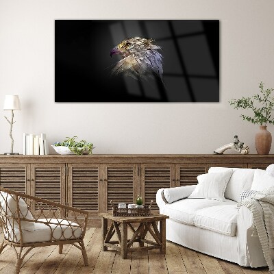 Tableau en verre Portrait d'un aigle sous une forme abstraite