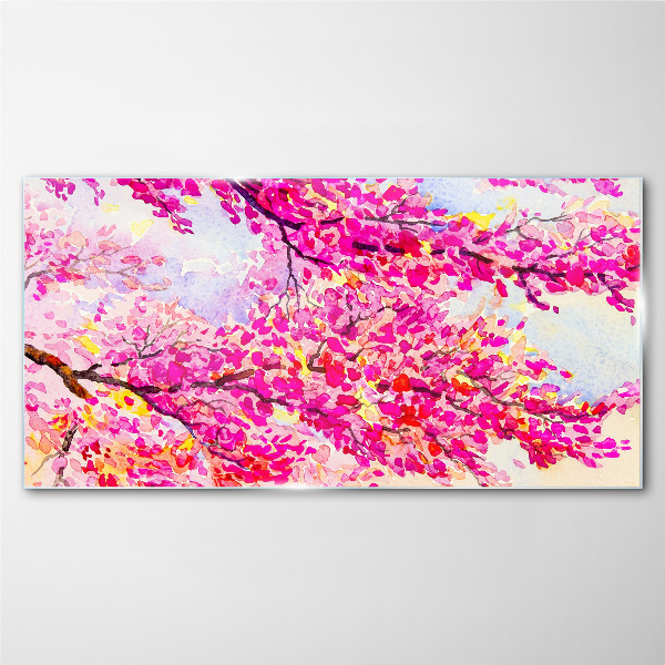 Tableau imprimé sur verre Explosions florales en rose