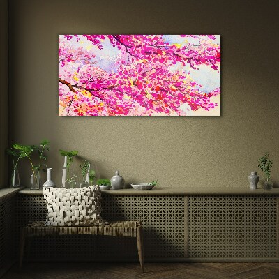 Tableau imprimé sur verre Explosions florales en rose