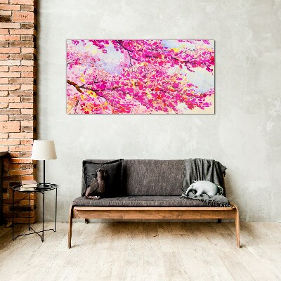 Tableau imprimé sur verre Explosions florales en rose