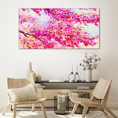 Tableau imprimé sur verre Explosions florales en rose