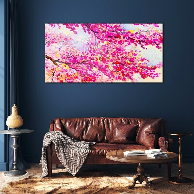 Tableau imprimé sur verre Explosions florales en rose