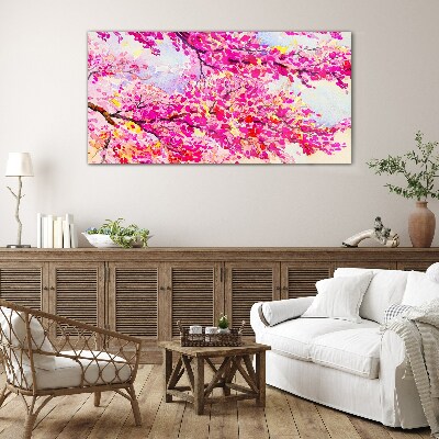 Tableau imprimé sur verre Explosions florales en rose