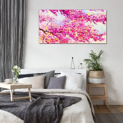 Tableau imprimé sur verre Explosions florales en rose