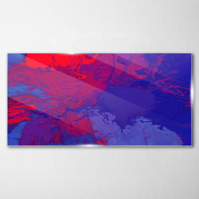 Tableau photo sur verre Une vague de couleurs en violet et bleu
