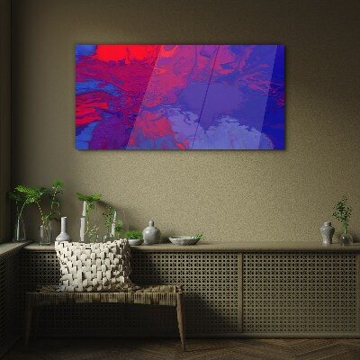 Tableau photo sur verre Une vague de couleurs en violet et bleu
