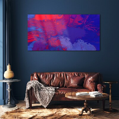 Tableau photo sur verre Une vague de couleurs en violet et bleu
