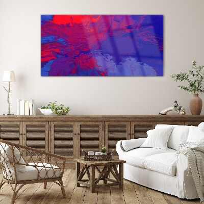 Tableau photo sur verre Une vague de couleurs en violet et bleu
