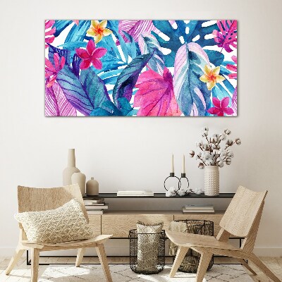Tableau imprimé sur verre Mosaïque tropicale de couleurs