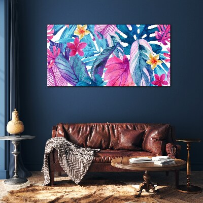 Tableau imprimé sur verre Mosaïque tropicale de couleurs