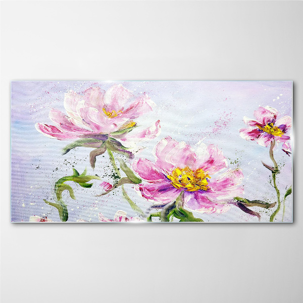 Tableau imprimé sur verre Rêves floraux aux tons pastel