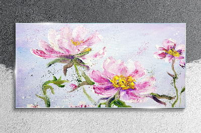Tableau imprimé sur verre Rêves floraux aux tons pastel