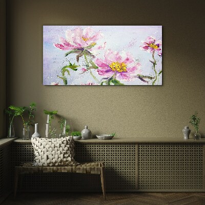 Tableau imprimé sur verre Rêves floraux aux tons pastel