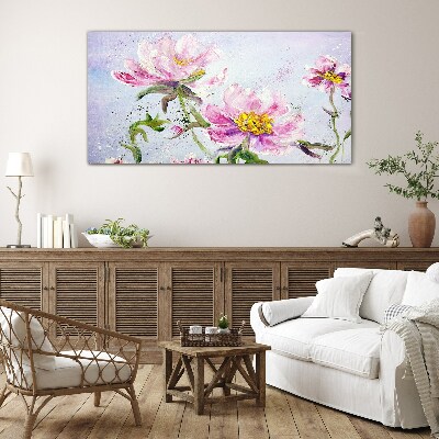 Tableau imprimé sur verre Rêves floraux aux tons pastel