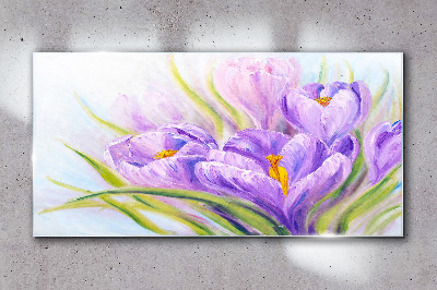 Tableau imprimé sur verre Rêves floraux aux tons violets