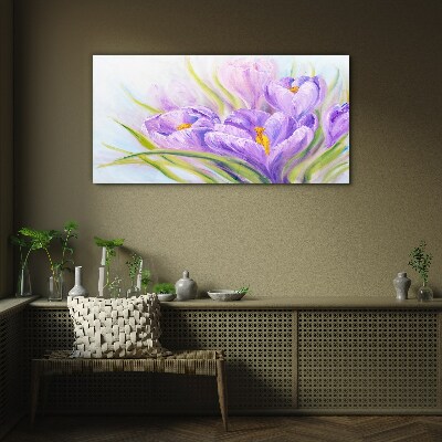 Tableau imprimé sur verre Rêves floraux aux tons violets