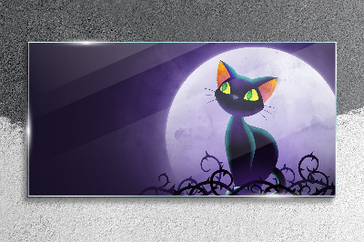 Tableau photo sur verre Chats au clair de lune