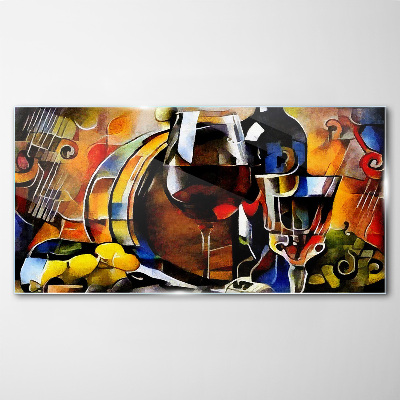 Tableau sur verre Vin musical et couleurs