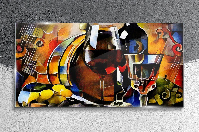 Tableau sur verre Vin musical et couleurs