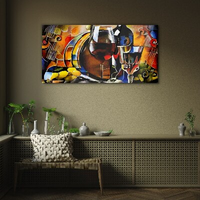 Tableau sur verre Vin musical et couleurs