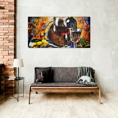 Tableau sur verre Vin musical et couleurs