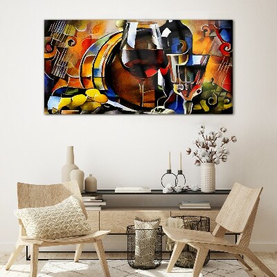 Tableau sur verre Vin musical et couleurs