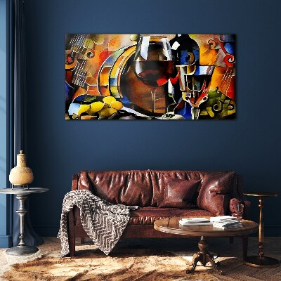 Tableau sur verre Vin musical et couleurs