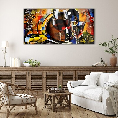 Tableau sur verre Vin musical et couleurs