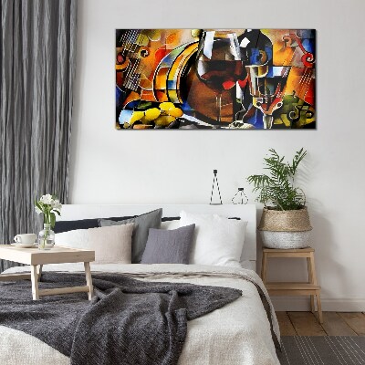 Tableau sur verre Vin musical et couleurs