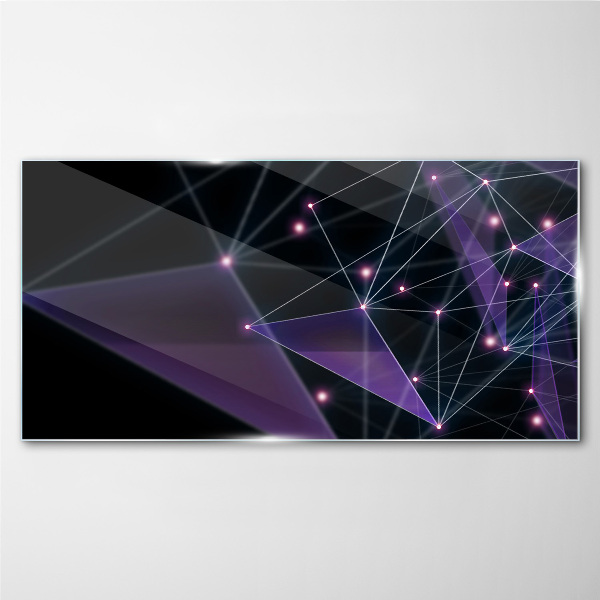 Tableau verre imprimé Connexions lumineuses géométriques